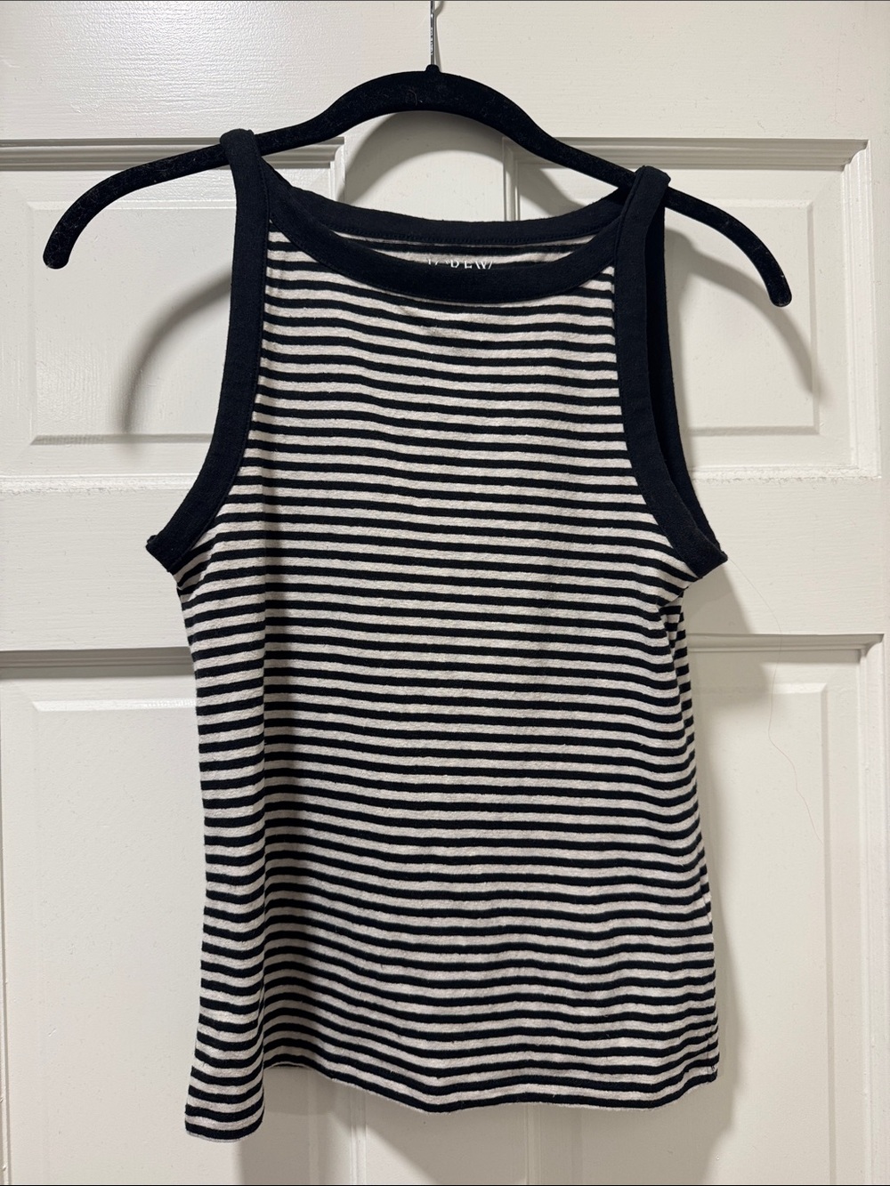 J. Crew Black and White Striped Tank Top